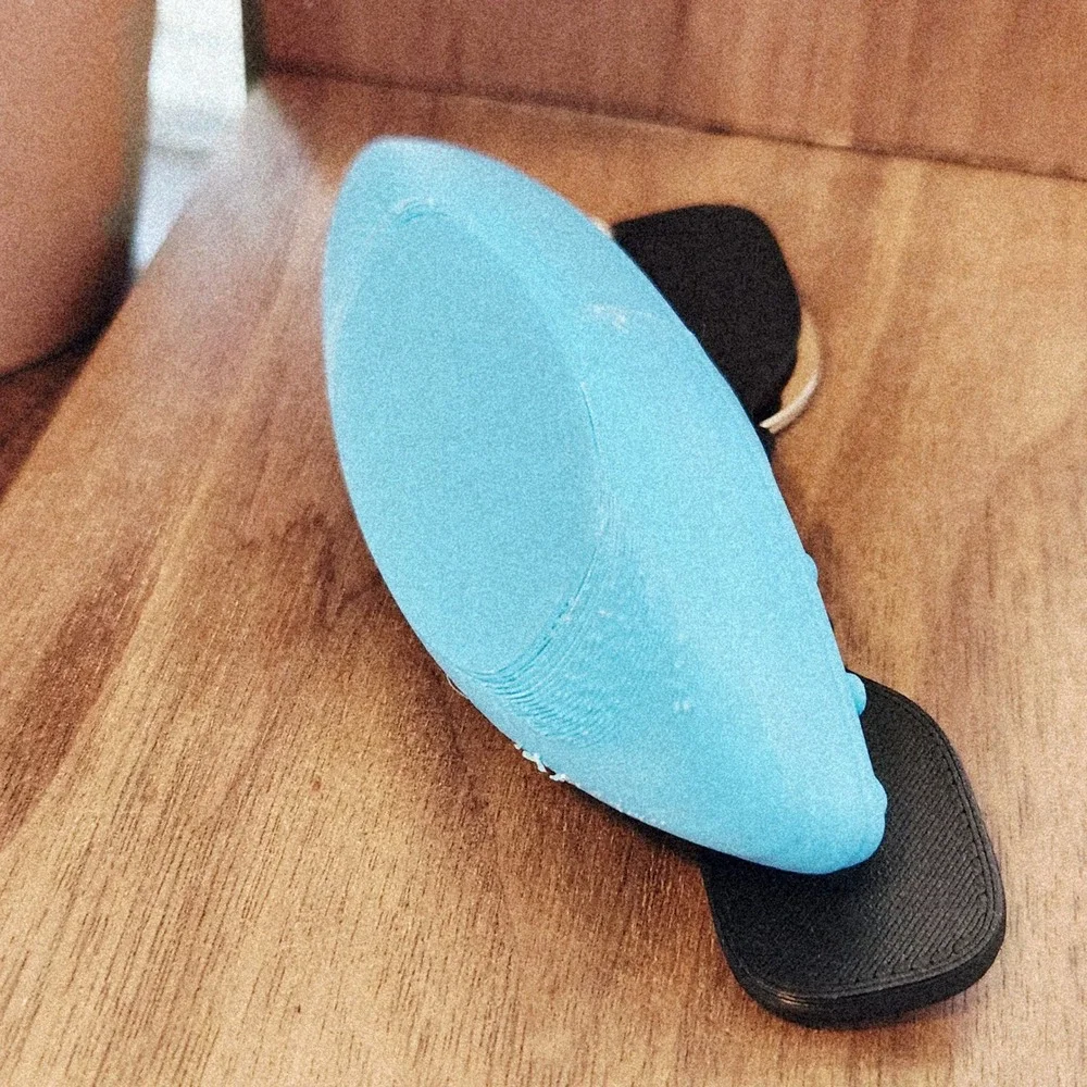 Unbranded Blue Kayak Keychain with Black Paddle Miniature Outdoor Accessory
